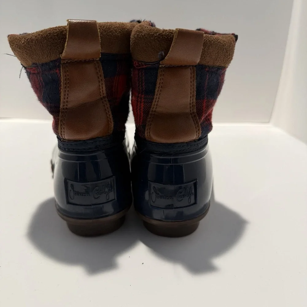 Gaven 55-L Jessica Carlyle Girls Blue Red Buffalo Plaid Rain‎ Snow Duck Boots